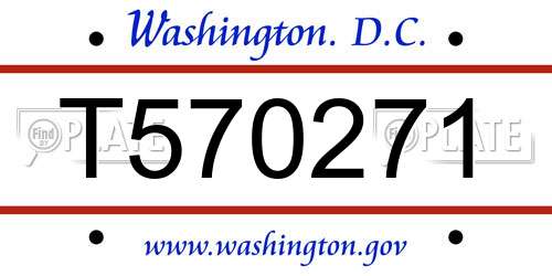 T570271 District Of Columbia License Plate