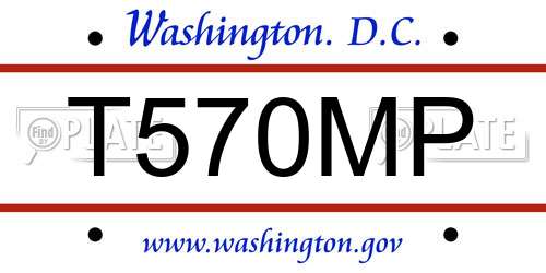 T570MP District Of Columbia License Plate