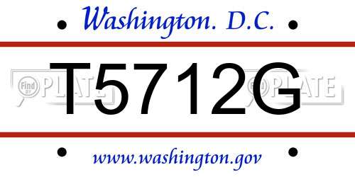 T5712G District Of Columbia License Plate