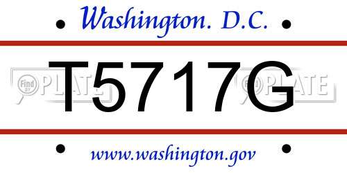 T5717G District Of Columbia License Plate