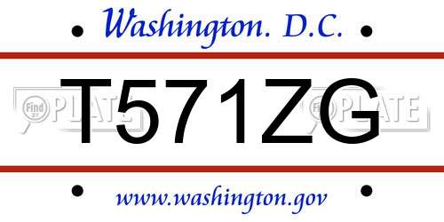 T571ZG District Of Columbia License Plate