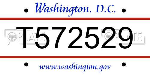 T572529 District Of Columbia License Plate