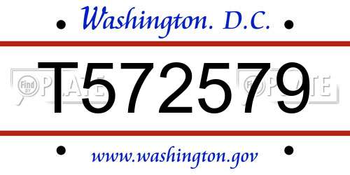 T572579 District Of Columbia License Plate