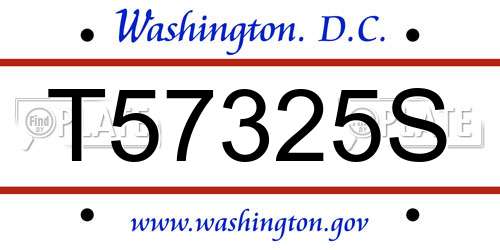 T57325S District Of Columbia License Plate