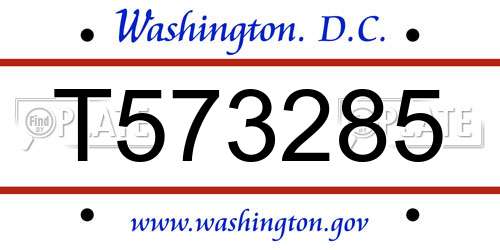 T573285 District Of Columbia License Plate