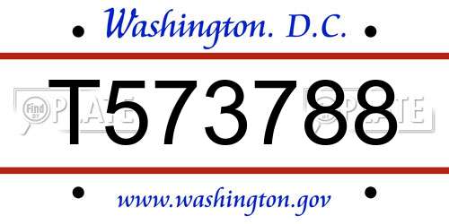 T573788 District Of Columbia License Plate