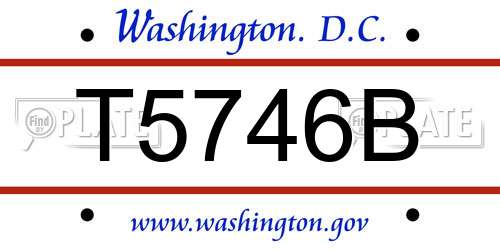 T5746B District Of Columbia License Plate