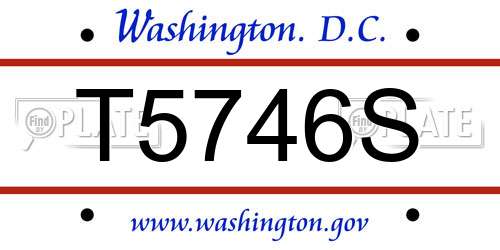T5746S District Of Columbia License Plate