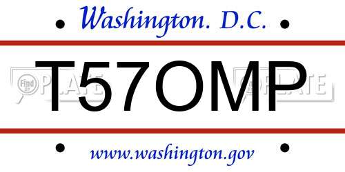 T57OMP District Of Columbia License Plate