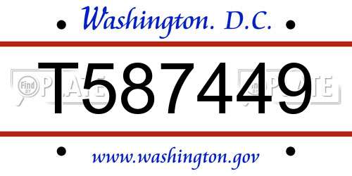 T587449 District Of Columbia License Plate