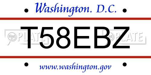 T58EBZ District Of Columbia License Plate