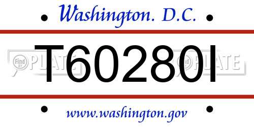 T60280I District Of Columbia License Plate