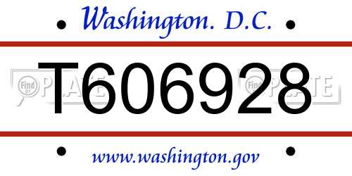 T606928 District Of Columbia License Plate