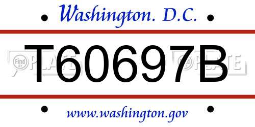 T60697B District Of Columbia License Plate