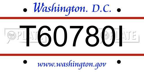 T60780I District Of Columbia License Plate