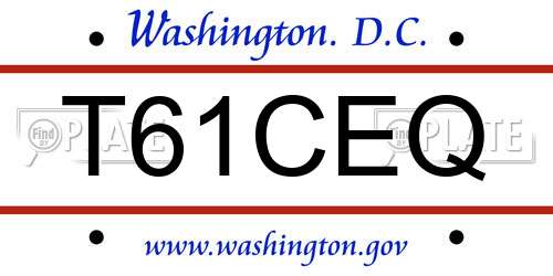 T61CEQ District Of Columbia License Plate