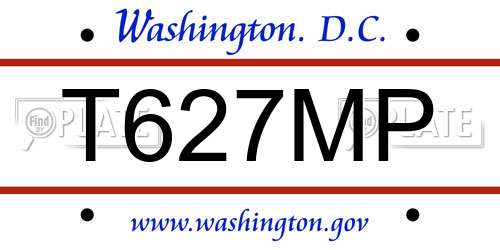 T627MP District Of Columbia License Plate