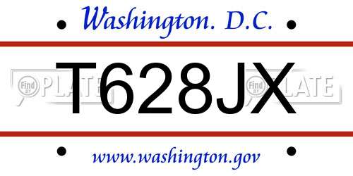 T628JX District Of Columbia License Plate