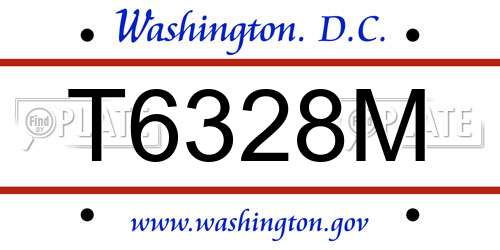 T6328M District Of Columbia License Plate