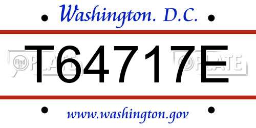 T64717E District Of Columbia License Plate