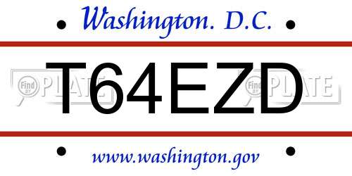 T64EZD District Of Columbia License Plate