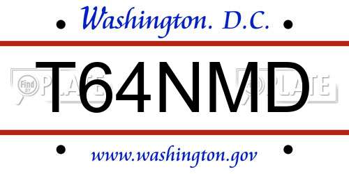 T64NMD District Of Columbia License Plate