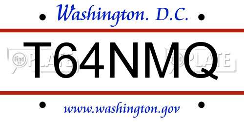 T64NMQ District Of Columbia License Plate