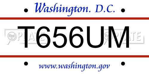 T656UM District Of Columbia License Plate