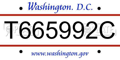 T665992C District Of Columbia License Plate