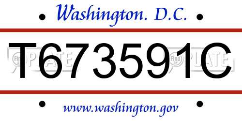 T673591C District Of Columbia License Plate