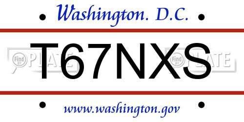 T67NXS District Of Columbia License Plate