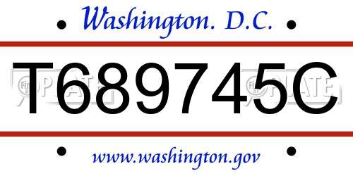 T689745C District Of Columbia License Plate