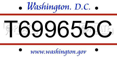 T699655C District Of Columbia License Plate
