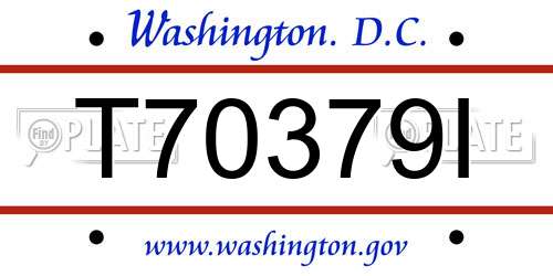 T70379I District Of Columbia License Plate