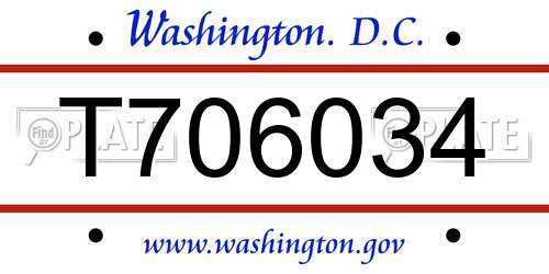 T706034 District Of Columbia License Plate