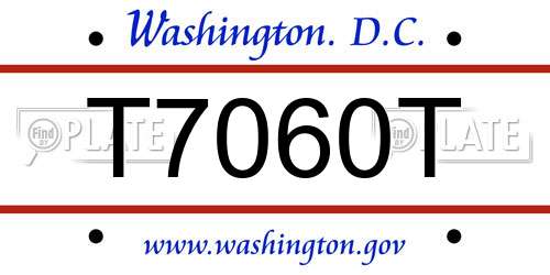 T7060T District Of Columbia License Plate
