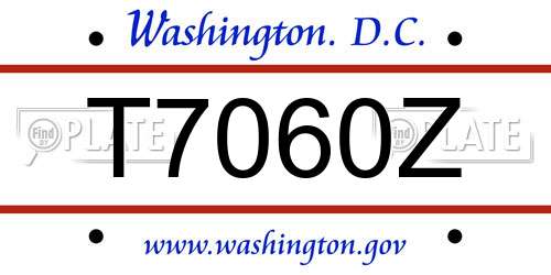 T7060Z District Of Columbia License Plate