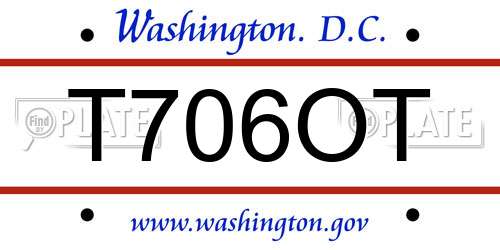 T706OT District Of Columbia License Plate