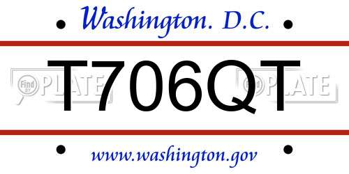 T706QT District Of Columbia License Plate