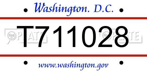 T711028 District Of Columbia License Plate