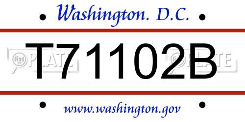 T71102B District Of Columbia License Plate