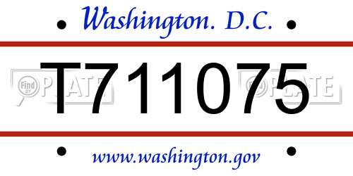 T711075 District Of Columbia License Plate