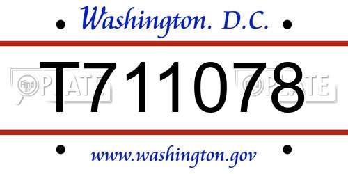 T711078 District Of Columbia License Plate