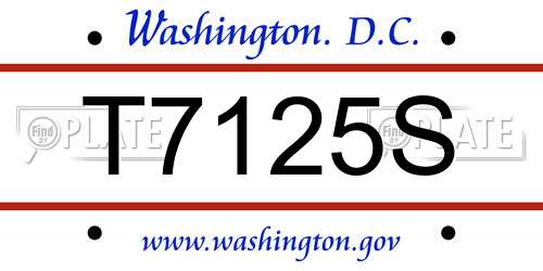 T7125S District Of Columbia License Plate