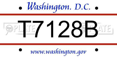 T7128B District Of Columbia License Plate