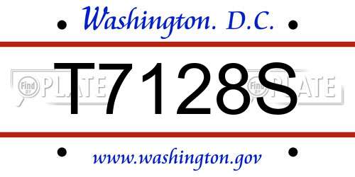 T7128S District Of Columbia License Plate