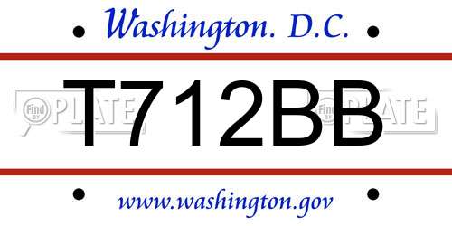 T712BB District Of Columbia License Plate