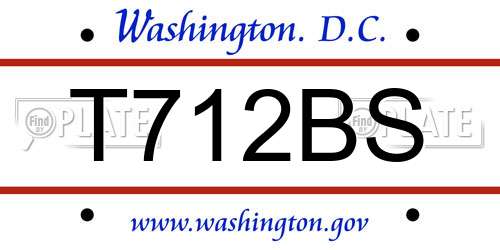 T712BS District Of Columbia License Plate