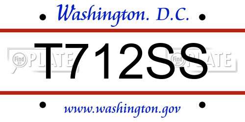 T712SS District Of Columbia License Plate