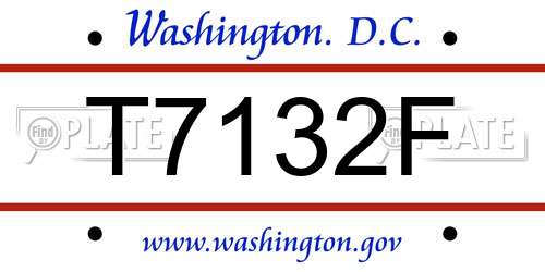 T7132F District Of Columbia License Plate